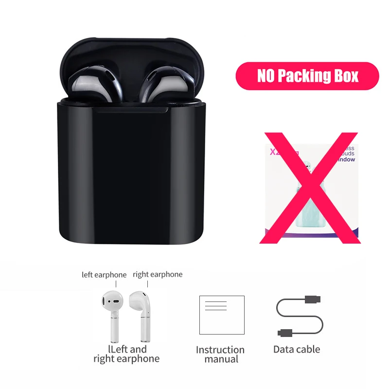 Black No box Bluetooth с сенсорным управлением наушники Tws Bluetooth гарнитура Беспроводные наушники Handsfree наушники Bluetooth наушники в ухо - Цвет: Black No box