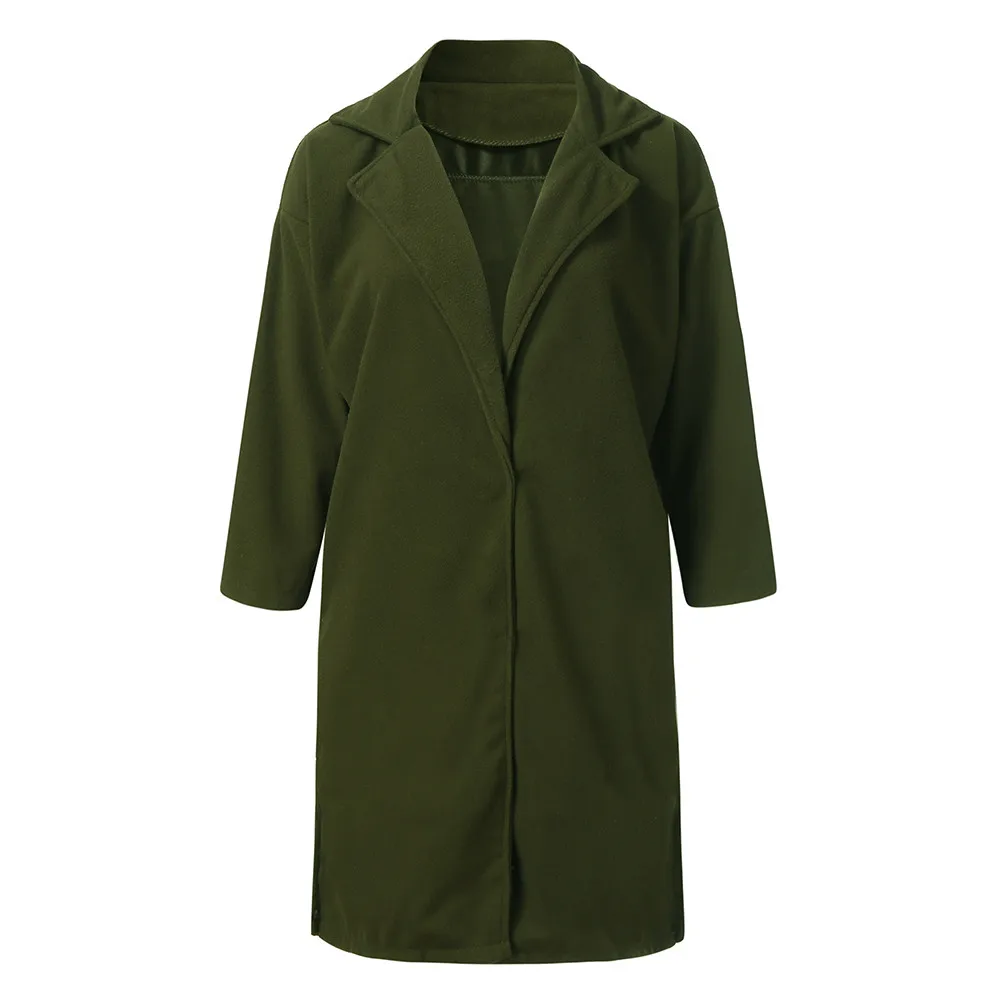 Jaycosin Chic Lapel Wool Thick Elegant Coat Streetwear Windbreaker Long Sleeve Women Trench Fashion Button Zipper Jacket Coat304