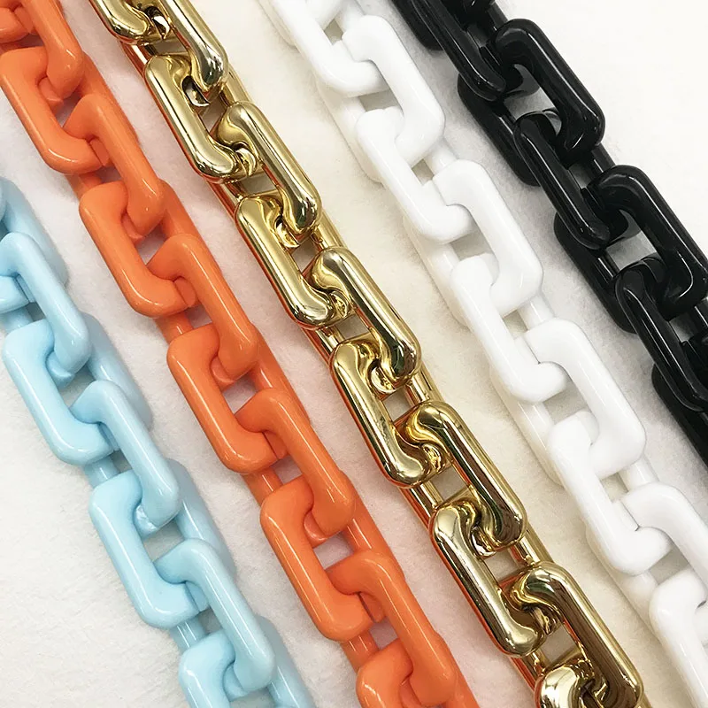 New Detachable Replacement Handbag Straps Acrylic Resin Chains Fashion Colorful Bag accessories For Women Shoulder Bags