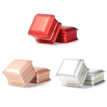 

3 Color Ring Box Square Jewelry Case with LED Lighted for Proposal Engagement Gift