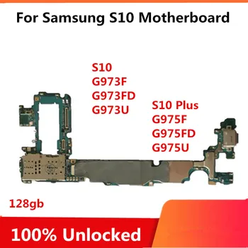 

100% Unlocked For Samsung Galaxy S10 / S10 Plus Motherboard G975F G975FD G975U G973F G973FD G973U Original Logic Board