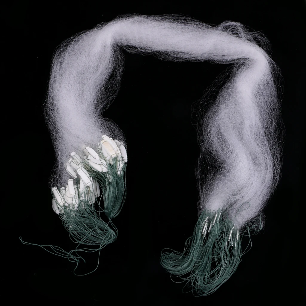 20m Lightweight Monofilament 1 Layer Fishing Gill Net 1cm x 1cm Mesh Hole