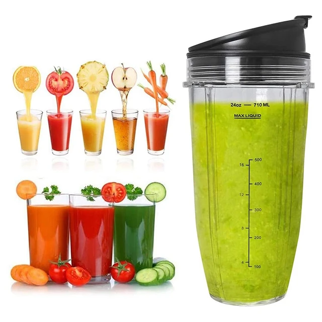 Blender Cups for Ninja Blender, 16oz Cup with Sip Lids Compatible with Nutri Ninja Auto IQ Series Blenders