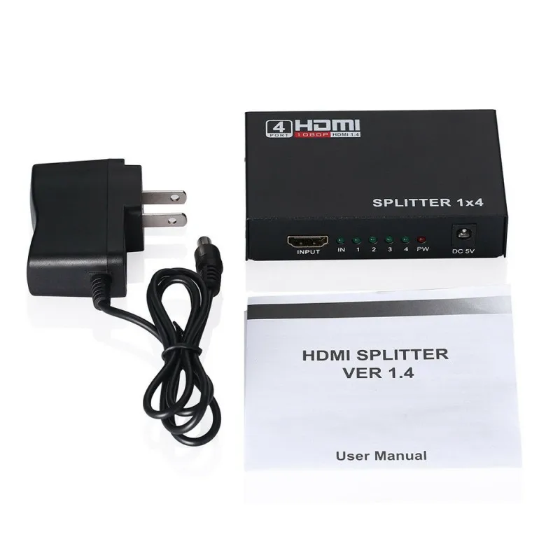 Высококачественный Профессиональный Full HD HDMI Сплиттер 4 порта концентратор ретранслятор усилитель V1.4 1080p 1 в 4 из
