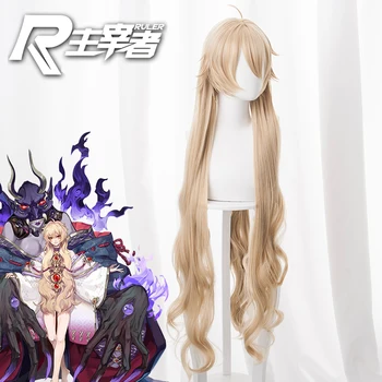 

High Quality Wigs Prop!! Hot Game Onmyoji Oura Hannya Cosplay wig Long Curly Yellow Hair Unisex Party Role Play Accessories