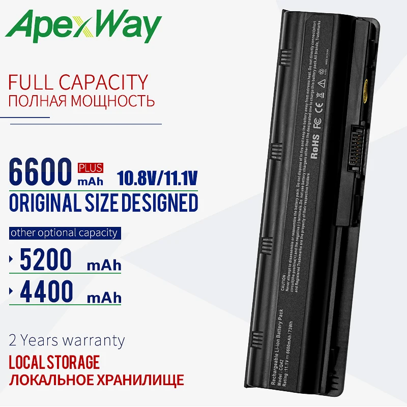 Аккумулятор для HP Pavilion DM4 DM4T DV3 DV7 G4 G6 G7 G62 G62T G72 MU06 6 ячеек 11 1 В Compa Presario CQ42 CQ56
