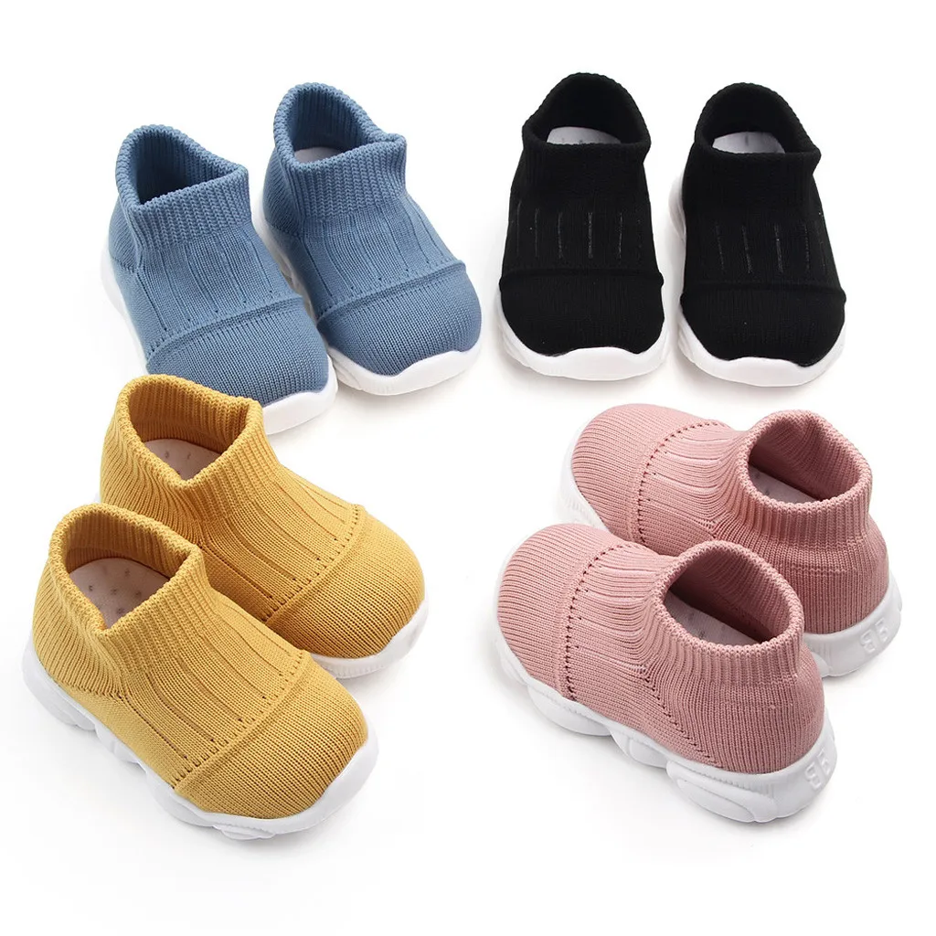 JAYCOSIN Baby Sneakers Fashion Children Flat Shoes Infant Kids Baby Girls Boys Solid Stretch Mesh Sport Run Sneakers Shoes