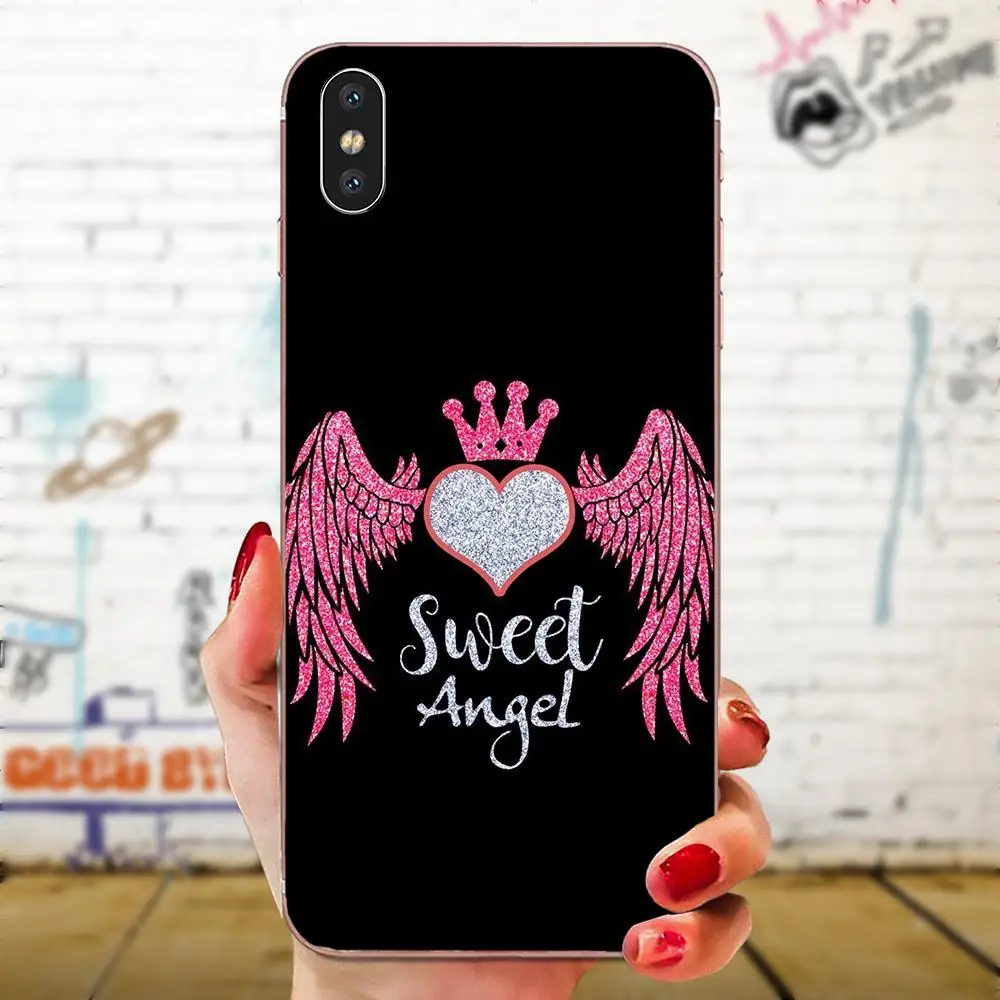 Чехол из ТПУ с принтом «Крыло ангела» для девочек samsung Galaxy Note 5 8 9 S3 S4 S5 S6 S7 S8 S9 S10 5G mini Edge Plus Lite - Цвет: as picture