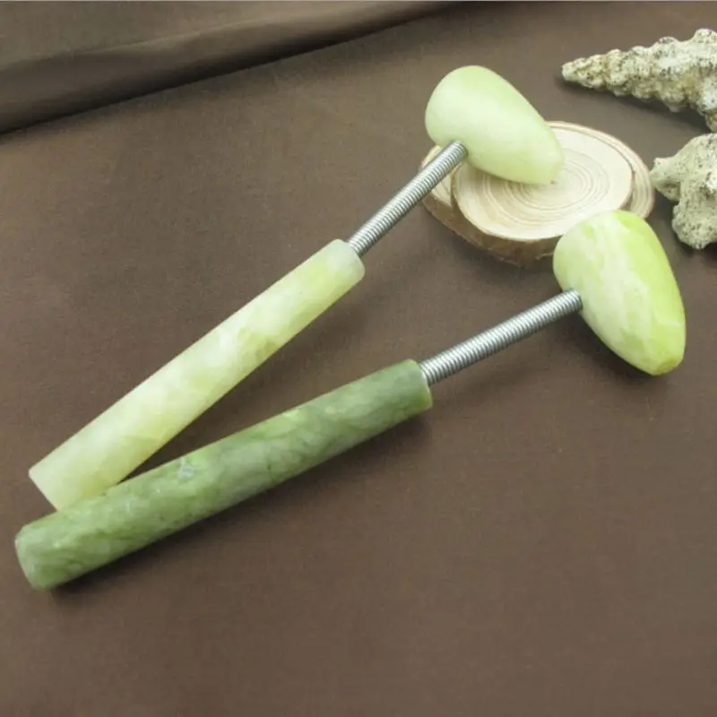 

Natural Jade Stone Handheld Body Massager Hammer Muscle Tension Pain Relief