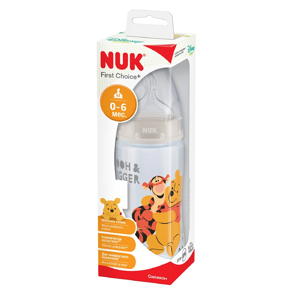 Бутылочка NUK FC+ "ДИСНЕЙ Винни" из ПП 300 мл, силикон, c отв."М", разм. 1