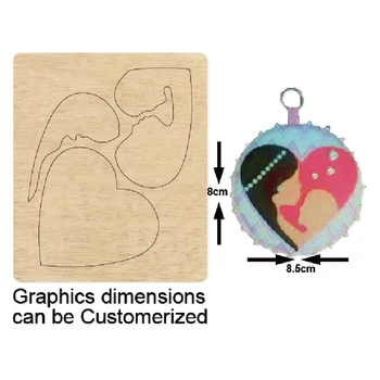 

Sweetheart Heart Pendant Wooden die Scrapbooking Cutting Dies Suitable for Common Die Cutting Machines on the Market