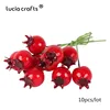 Lucia Craft  Mixed Red Artificial Flower Cherry Stamen Berries Bundle DIY Christmas Wedding Cake Gift Box Decor D0311 ► Photo 3/6