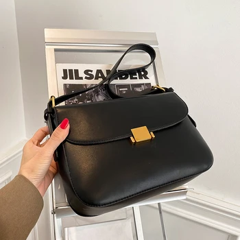 

Casual Simple Small Bag New Fashionable All-match Shoulder Bag Popular Women's Internet Celebrity Crossbody Bag Flap a Single PU