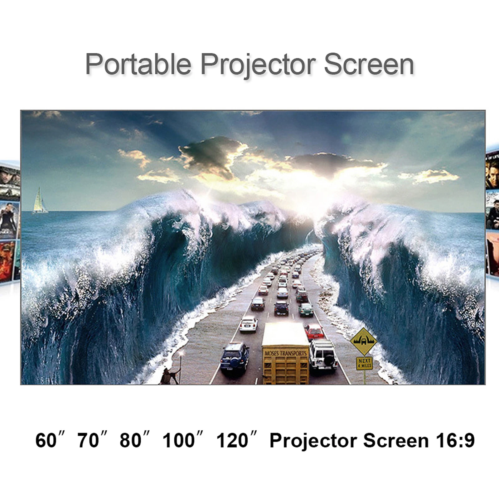 Портативный проектор Экран/60/70/80/100120 дюймов HD 16:9 выполненные видеофильм Экран