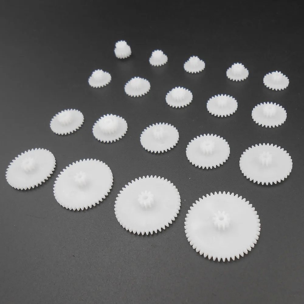 Transmission Gear Motor Gear 19Pcs/lot K007B General Plastic Gear Set Double Deck Deceleration DIY Toy Car Parts 19 Kinds different Size