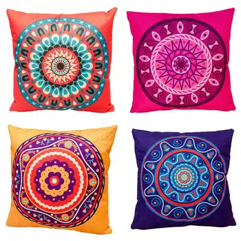 

Coloeful Round Pattern Pattern Cotton Linen Pillowcase for Home Office Seat Decor Sofa Waist Cushion Cover 18''