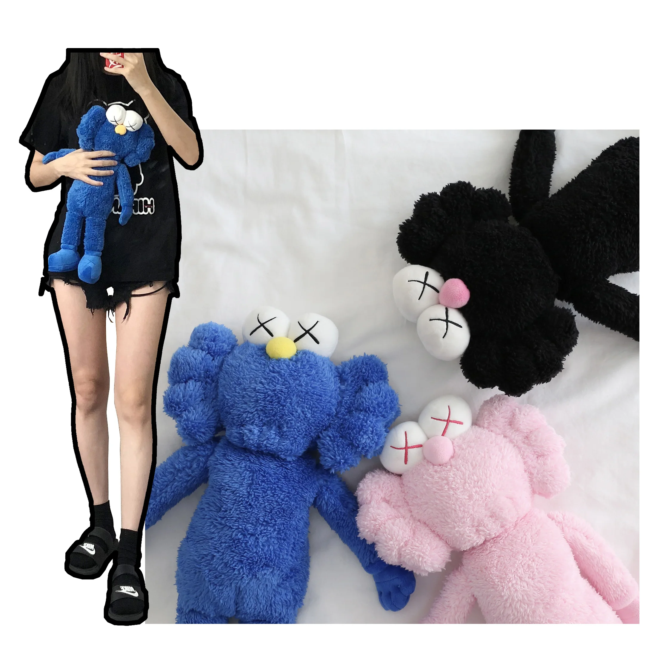 

Sesame Street Key chain BBF Plush toy Worth Collection Uniqco joint name Plush Doll Toy Collections gift for friends