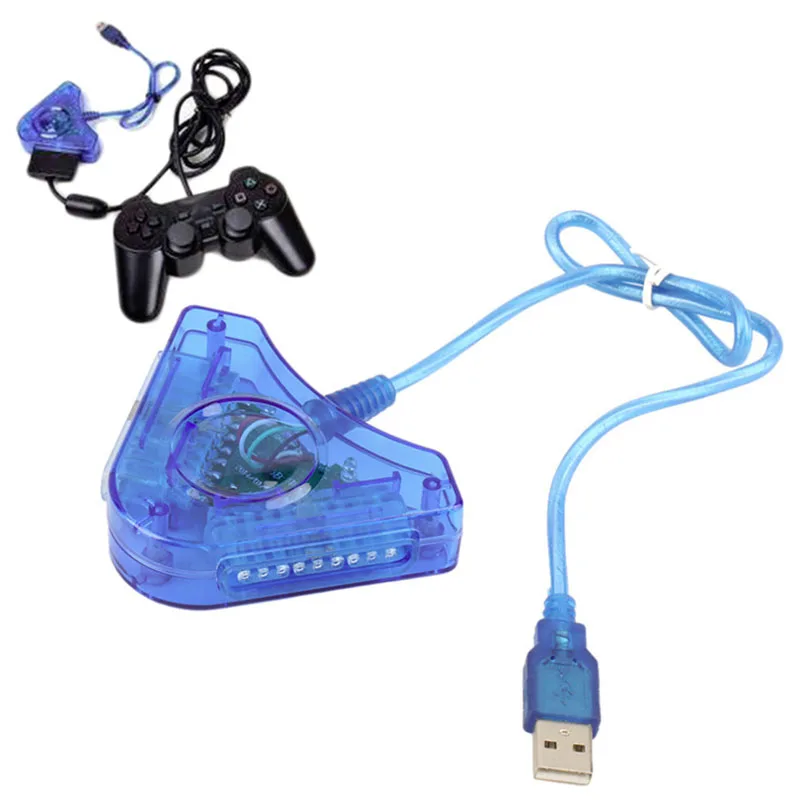 Двойной USB контроллер плеер кабель конвертер PS2 к ПК USB адаптер PS2 привлекательный ПК USB контроллер джойпад геймпад для Playstation