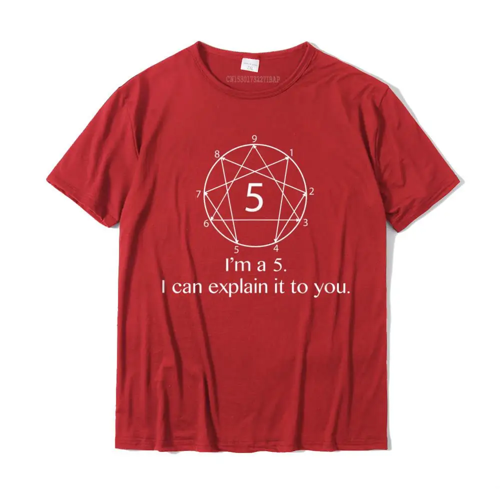 Design Casual Crew Neck Top T-shirts Summer Fall Tops Shirts Short Sleeve for Men Fashionable 100% Cotton Fabric Party T Shirt I'm an Enneagram 5. I can explain it to you. Funny T-Shirt__MZ17306 red