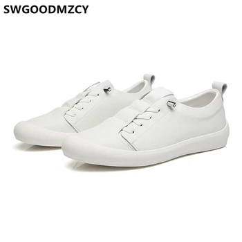 

White Mens Shoes Genuine Leather Loafers Mens Shoes Casual Breathable Designer Shoes Men High Quality Sepatu Pria Kulit Asli