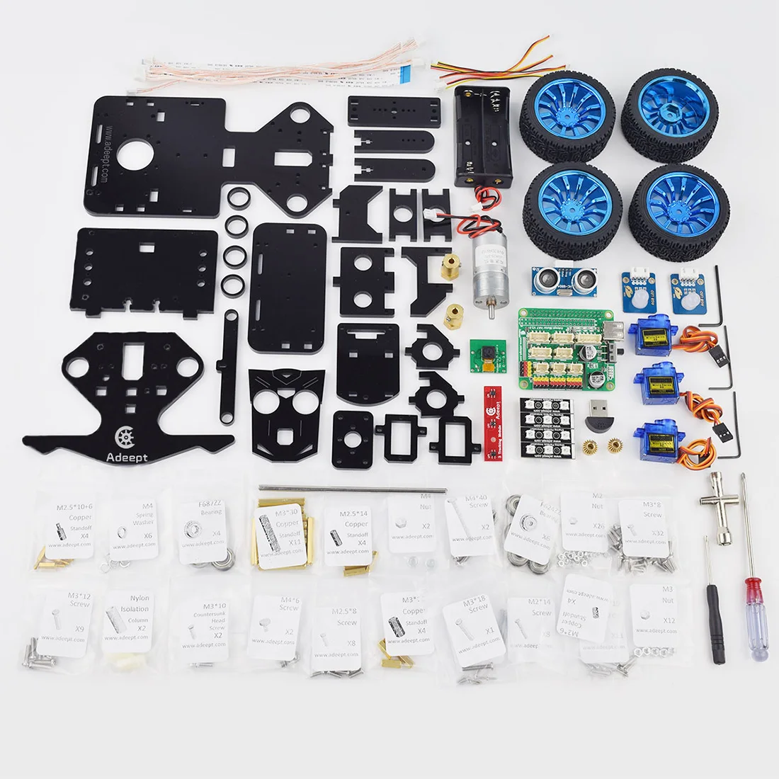US $112.49 Adeept Mars Rover PiCarB WiFi Smart Robot Kit With Speech Recognition OpenCV RealTime Video For Raspberry Pi43Model BB