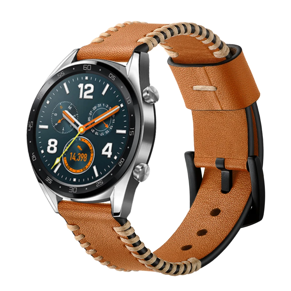 Кожаный ремешок для samsung gear S3 Frontier Galaxy watch 46 мм huawei watch GT band 22 мм Watch band Honor Magic Watch Bracelet