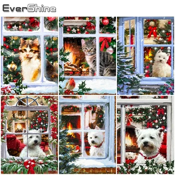 

Evershine 5D DIY Diamond Painting Christmas Dog Mosaic Art Diamond Embroidery Cat Animal Cross Stitch Kit Home Decorations