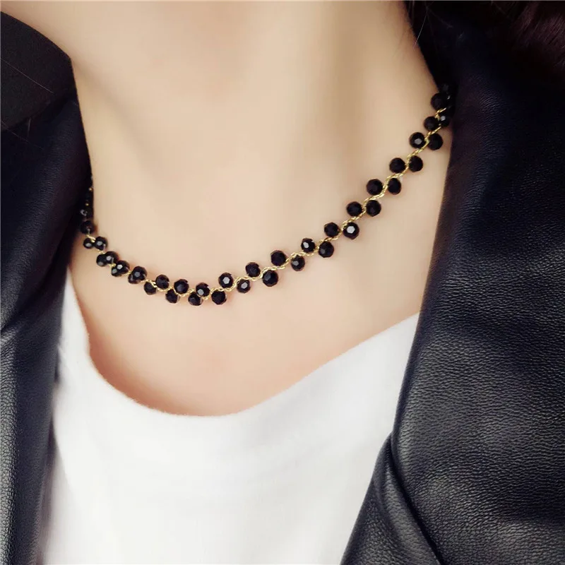 

Fashion Imitation Pearl Crystal Clavicle Necklace Female Heart Shape Luxury Personality Neck Jewelry Necklace Collar Neckband