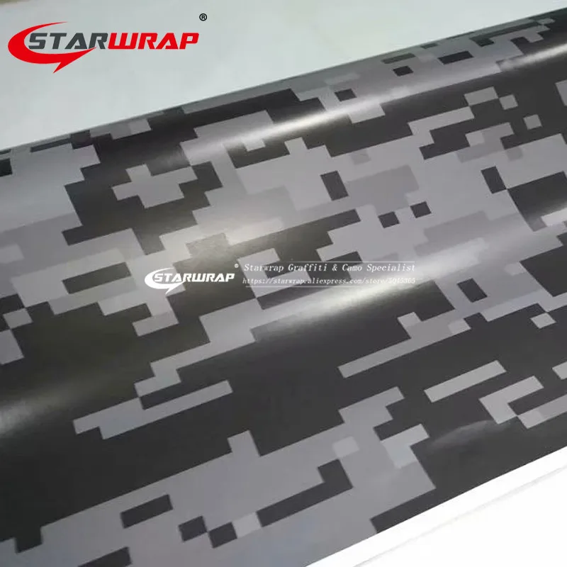 Starwrap чёрный для автомобильного стайлинга цифровые наклейки камуфляжная Автомобильная обертка пленка с воздушными пузырьками наклейки для авто камуфляжное виниловое покрытие из фольги