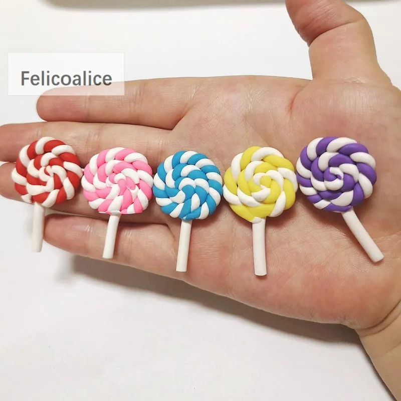 8PCS Schleim Charms Bunte Lollipop Weichen Ton Plastilin Schleim Zubehör Perlen Machen Liefert Für DIY Scrapbooking Handwerk – Detail 13