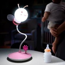  Decorative Led Bee Table Lamp Cartoon Cute Night Light For Kids Baby Childrent Bedroom Sleeping With Dimmable Brightness 