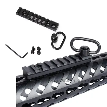 

Tactical Keymod Rail Mount Picatinny Weaver Rail Sections 8 Slots Mount Base With QD Sling Swivel Adapter Wrench For Hunting