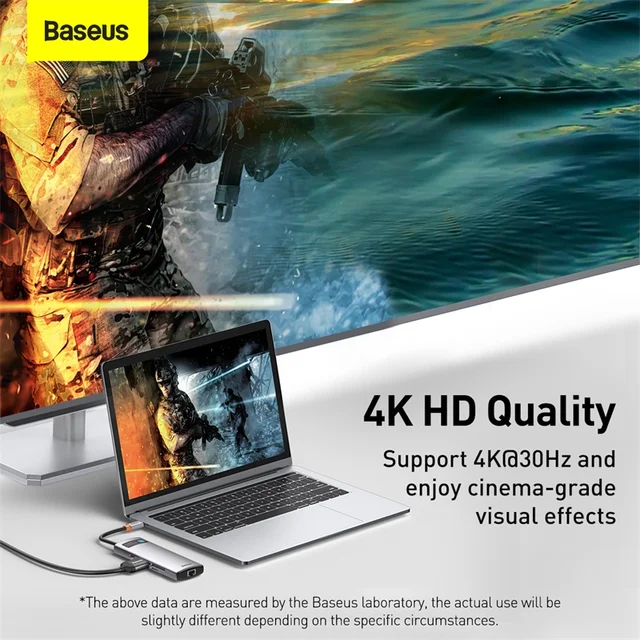 Baseus USB Type C HUB USB C to HDMI-compatible RJ45 SD Reader PD 100W Charger USB 3.0 HUB For MacBook Pro Dock Station Splitter 4