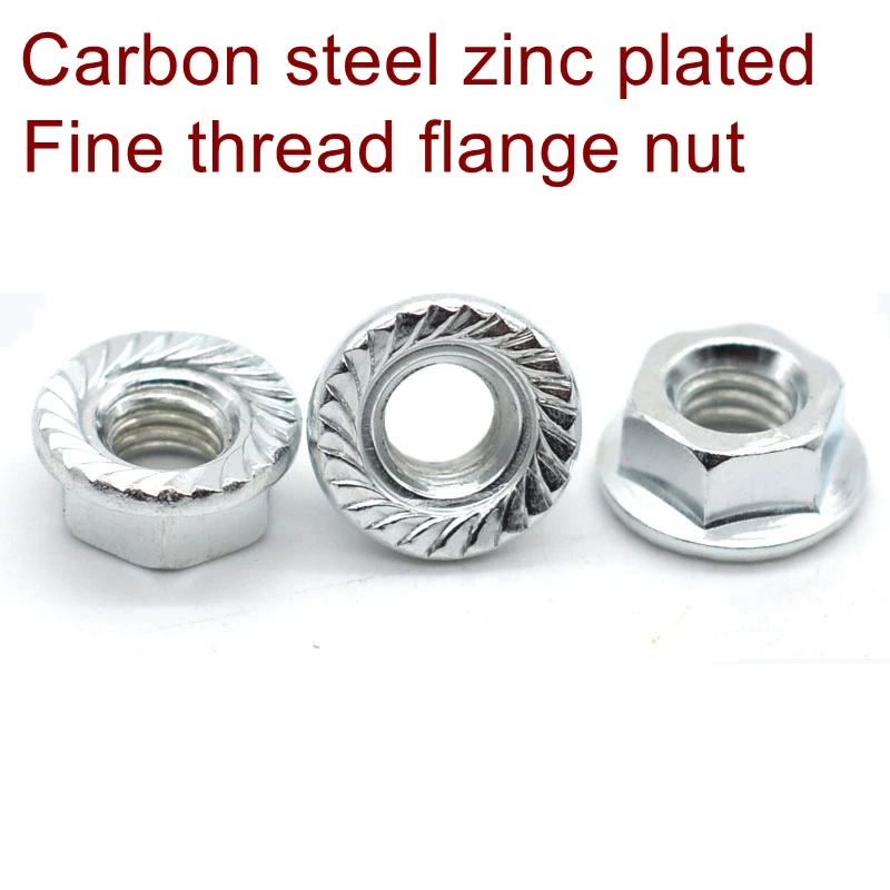 Qty 100 M8 x 1.25 Flange Lock Nut Serrated Zinc 