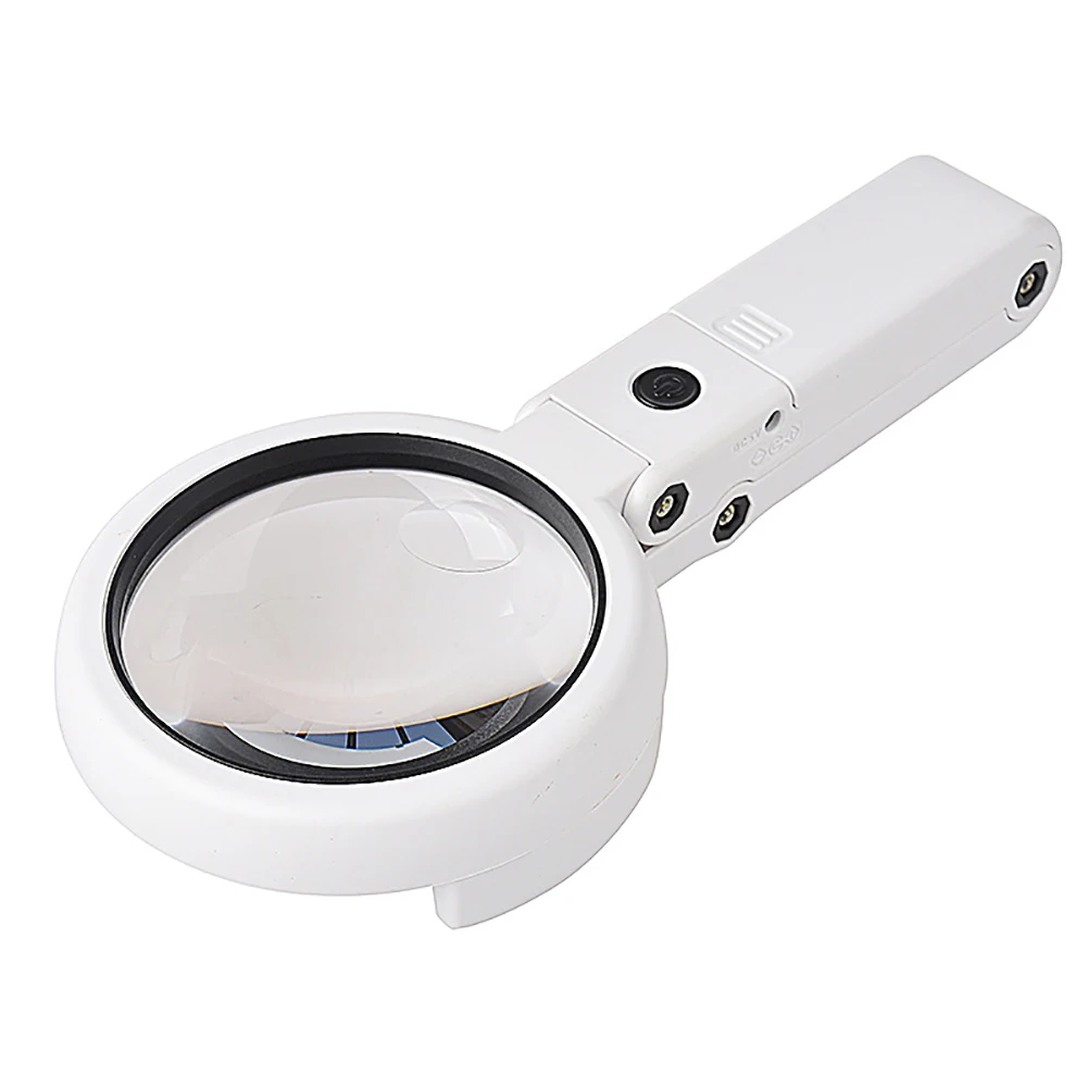 LED Magnifier Magnifying Glass Lamp 5X 11X 8 Foldable Super Bright
