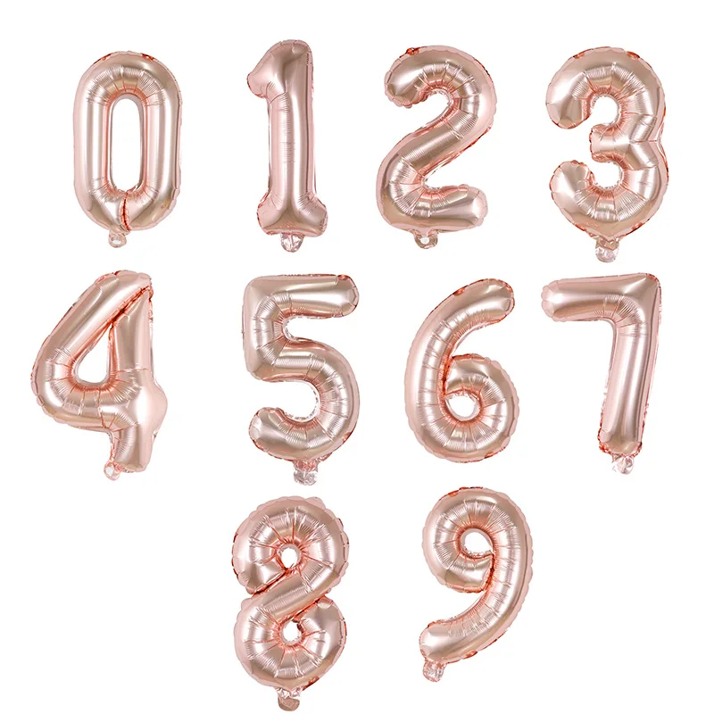 1 шт., розовое золото, серебро, 16 дюймов, A-Z, буквы 0-9, фольгированные шары с цифрами, украшения для дня рождения, детский подарок, гелиевый воздушный шар, поставки
