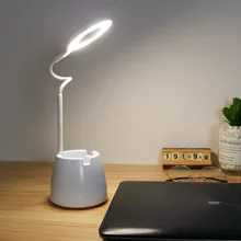 Светодиодный защиты глаз Регулируемая Настольная лампа гибкие светодиодные лампы для чтения настольная лампа сенсорный Управление USB Перезаряжаемые с телефона держатель для ручек