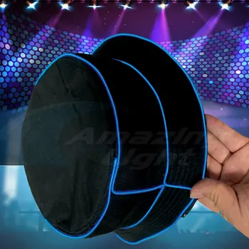 

Party carnival night equalizer led light up el wire hat with DC3V inverter glow hat different colors glowing wire