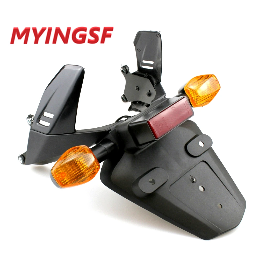 Rear Fender Splash Guard License Plate Holder Light Bracket Turn Lamp