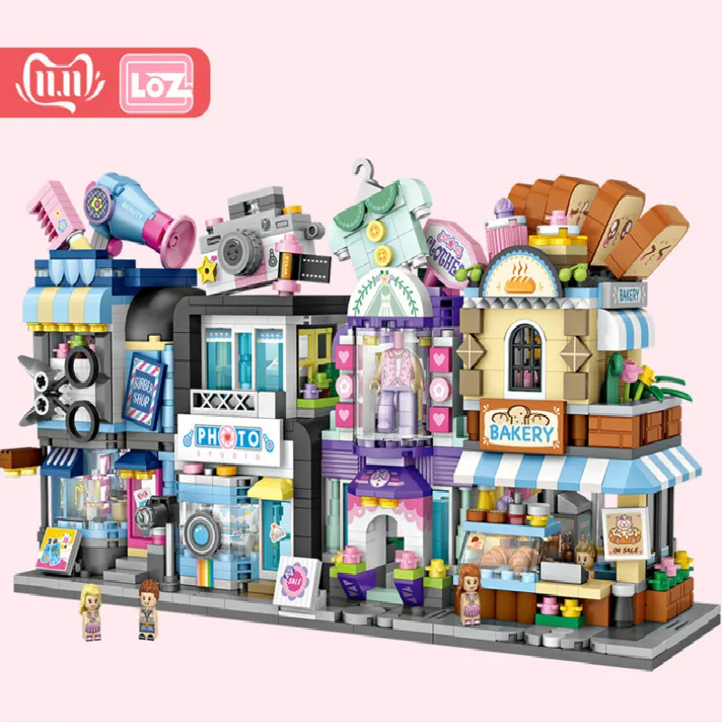 LOZ Mini Blocks City View Scene Coffee Shop Retail Store Architectures Models& Building Quiz Christmas Toy for Children