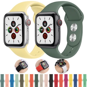 

Sport Silicone Strap For Apple Watch band 38mm 42mm correa Apple watch 5 4 3 2 iWatch 5 band 44mm 40mm belt Bracelet Accessories