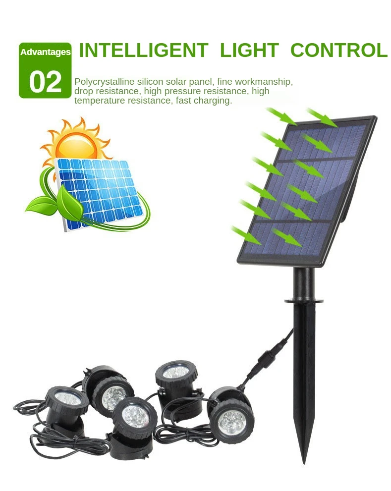 Livre à Prova Decoração da Lâmpada Luz ao ar Lagoa Solar Luzes Mudando Subaquática Dwaterproof Água Paisagem Holofotes Piscina Fonte Rgb Cor 7 Luzes subaquáticas