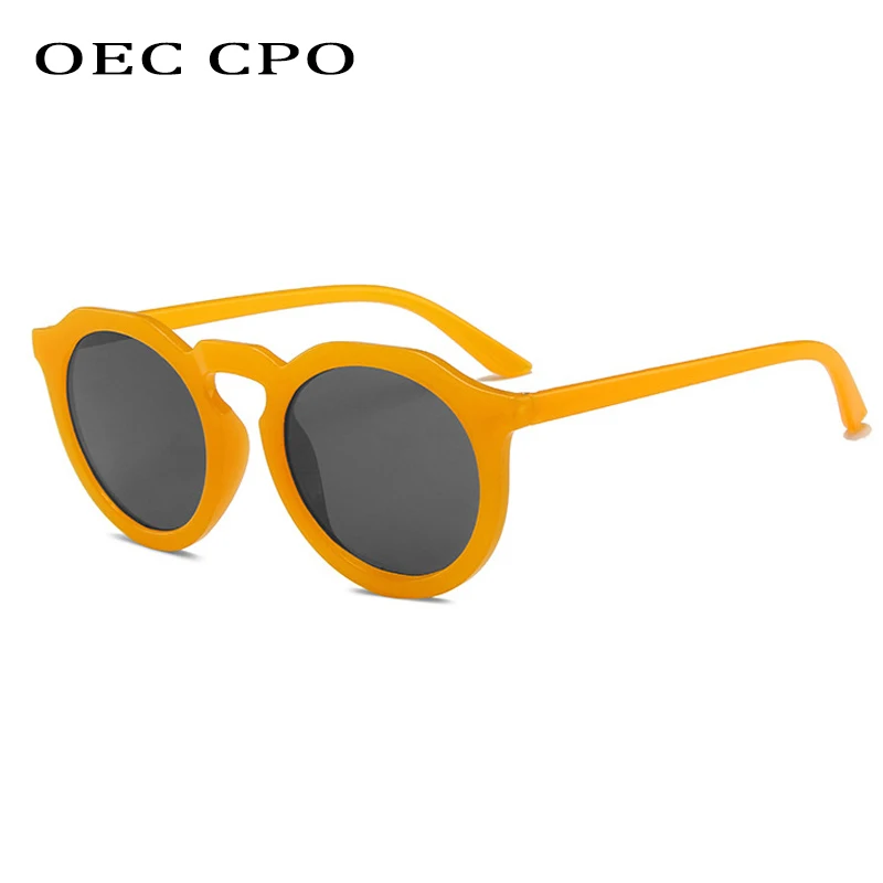 Oec cpo vintage runde sonnenbrille frauen marke designe mode orange sonnenbrille für weibliche farben uv400 brillen oculos de sol