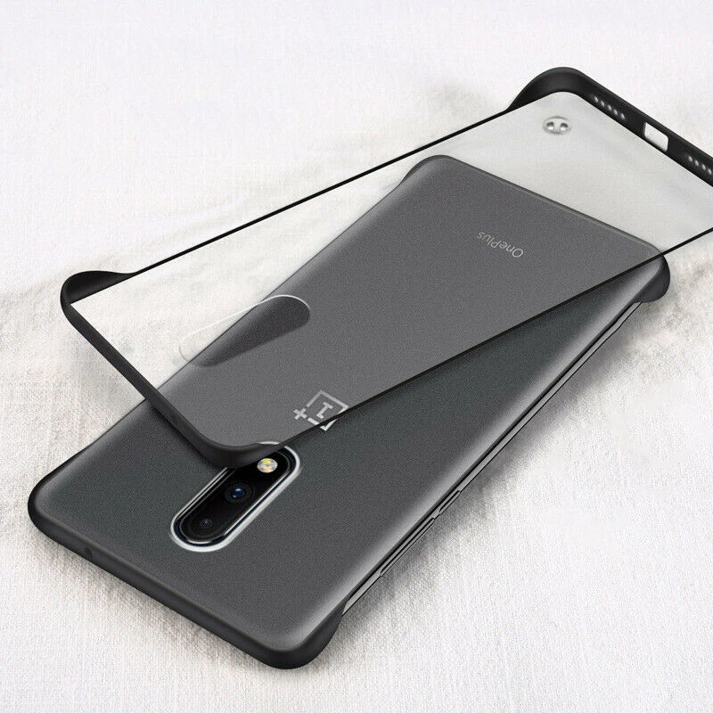 Бескаркасный чехол для OnePlus 7 Pro 6 6 t прозрачный жесткий чехол для One Plus 7pro 6 t Защитный матовый чехол для телефона 1+ 7 - Цвет: Черный