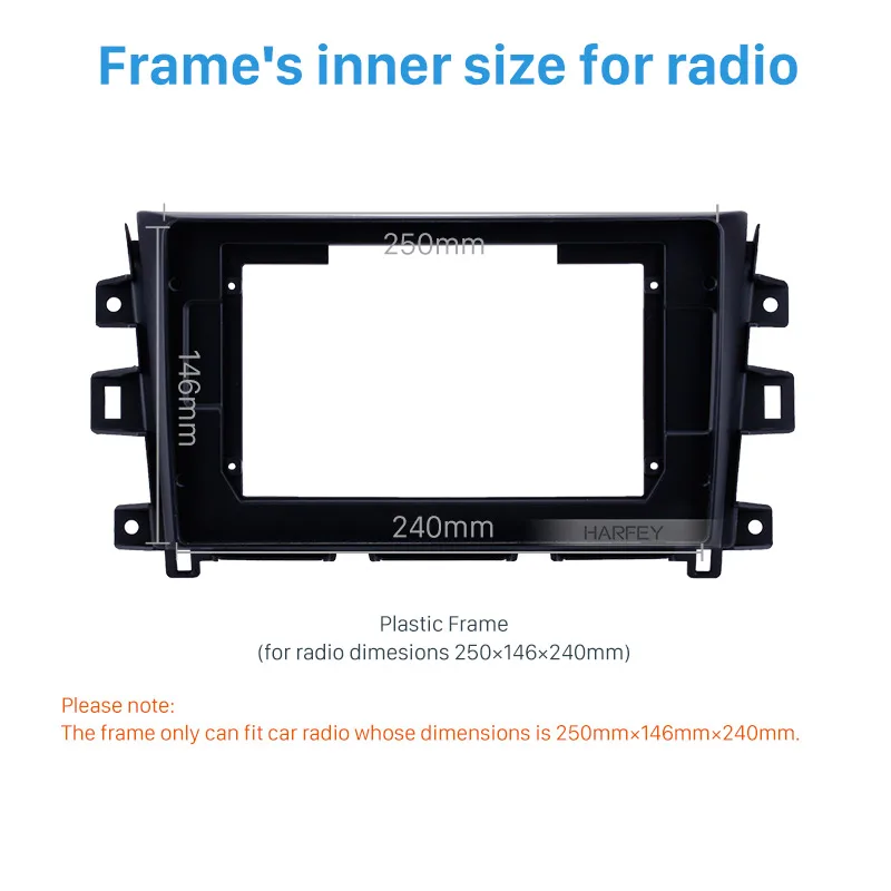 Harfey10.1 дюймов фасции автомобиля покрытие для стереосистемы Радио Рамка крепление для NISSAN NAVARA аудио приборная панель комплект 2Din без зазора