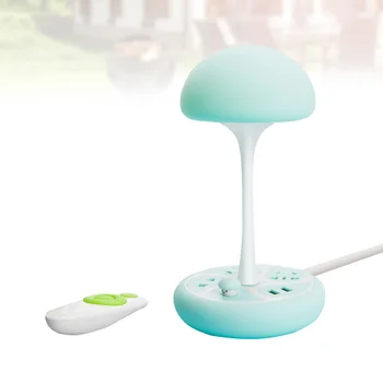 

1pc Silicone Mushroom Night Light with Remote Control USB Sockets Patted Night Light Multifunctional for Home (Pink)