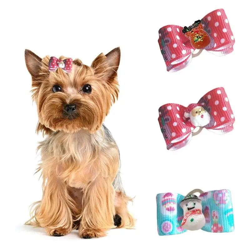 

Christmas Pet Jewelry Pet Dog Bow Leather Head Flower Pet Supplies Head Flower Dog Hat Dog Accessories For Small Dogs Dog Birthd