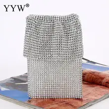 Полный Серебряный телефон для кошельков Стразы Роскошный кошелек женский Блестящий конверт клатч кошельки вечерняя сумочка, сумка для свадебной вечеринки