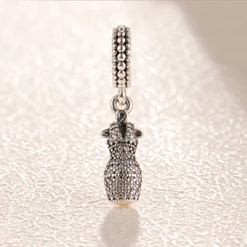 

Authentic 925 Sterling Silver Charm Originality Dazzling Dance Skirt Pendant Fit Pandora Women Bracelet & Necklace Diy Jewelry