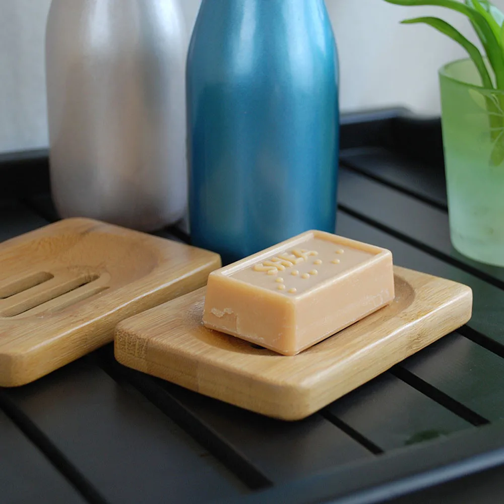 TENSKE Soap Tray Natural Bamboo Wood Home Bathroom Shower Dish Storage Holder Plat Portable Box#45 | Дом и сад